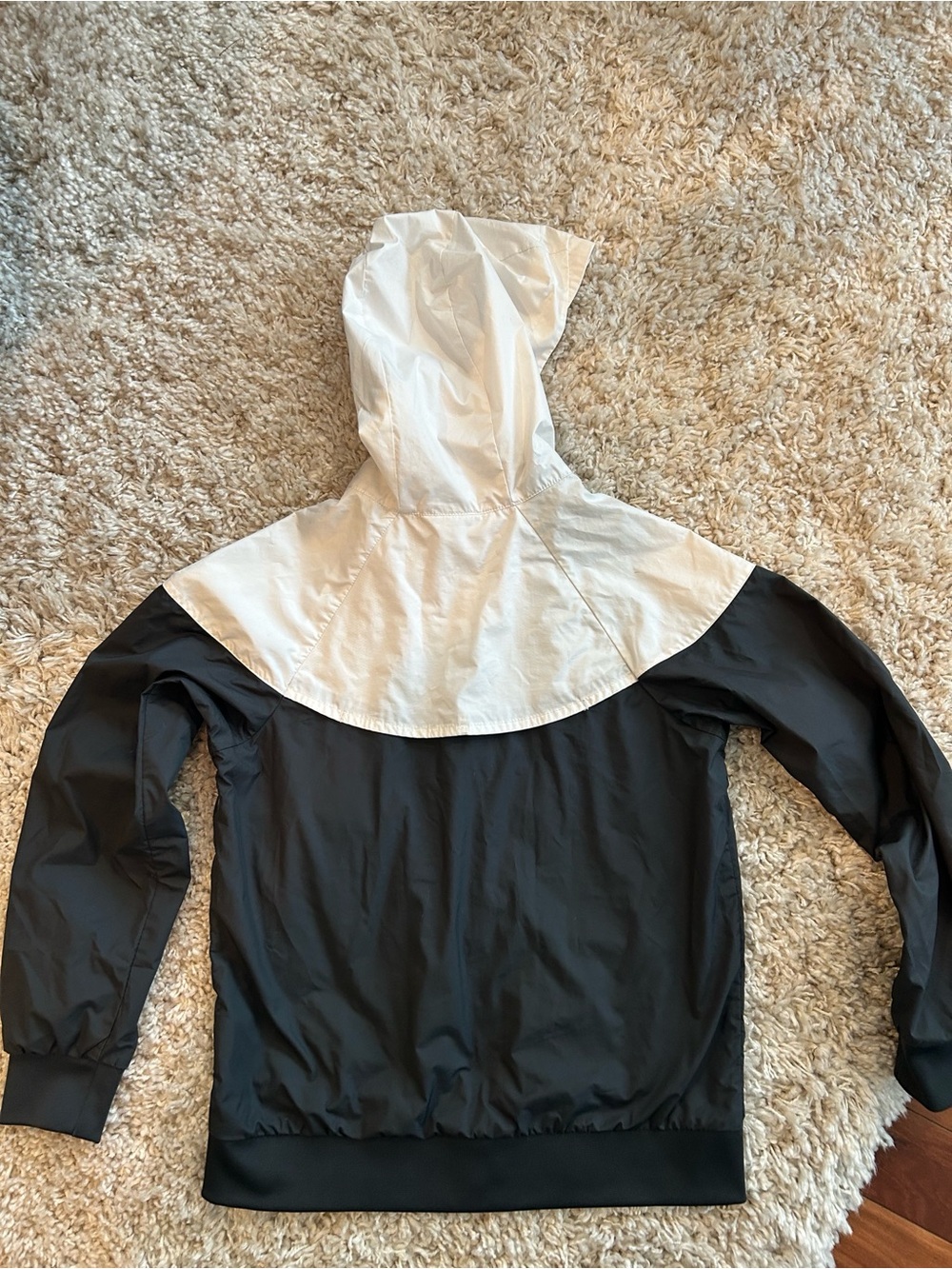 Nike Black and White Colorblock Hooded Jacket - Picture 3 of 5